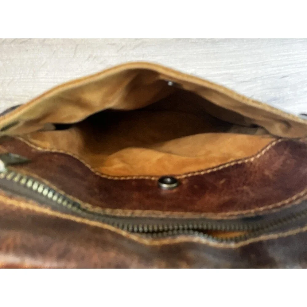 Patricia Nash Crossbody Bag Purse Italian Leather Chestnut Brown